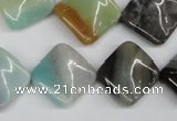 CTW38 15.5 inches 15*15mm twisted diamond amazonite beads