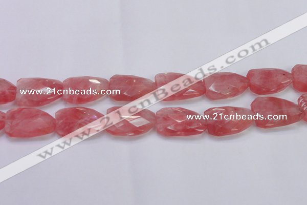 CTW501 15.5 inches 20*30mm faceted & twisted synthetic quartz beads