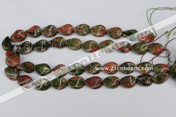 CTW81 15.5 inches 15*20mm twisted oval unakite gemstone beads