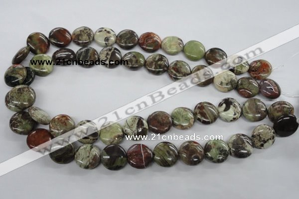 CUG151 15.5 inches 16mm flat round australian unakite beads