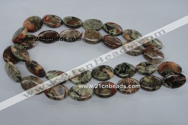 CUG153 15.5 inches 18*25mm oval australian unakite beads