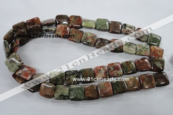 CUG160 15.5 inches 16*16mm square australian unakite beads