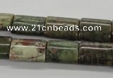 CUG178 15.5 inches 13*18mm flat tube australian unakite beads
