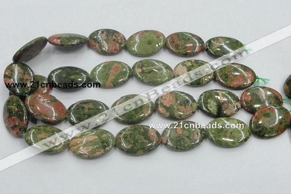 CUG63 16 inches 22*30mm oval natural unakite gemstone beads wholesale