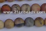 CVJ14 15.5 inches 10mm round matte venus jasper beads wholesale