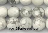 CWB265 15 inches 6mm faceted round howlite turquoise beads
