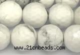 CWB267 15 inches 10mm faceted round howlite turquoise beads