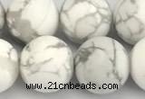 CWB273 15 inches 10mm round matte howlite turquoise beads