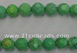 CWB392 15.5 inches 8mm faceted round howlite turquoise beads