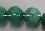 CWB407 15.5 inches 18mm faceted round howlite turquoise beads