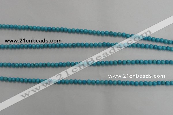 CWB552 15.5 inches 4mm round howlite turquoise beads wholesale