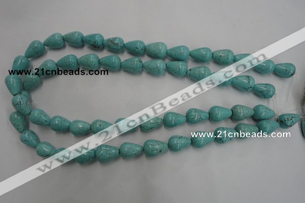 CWB676 15.5 inches 10*15mm teardrop howlite turquoise beads wholesale