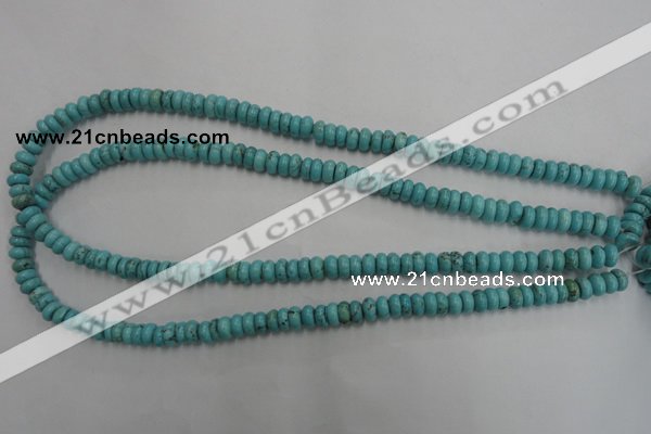 CWB682 15.5 inches 3*7mm rondelle howlite turquoise beads wholesale