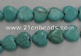 CWB714 15.5 inches 10*10mm heart howlite turquoise beads wholesale