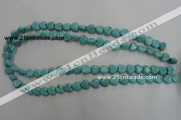 CWB714 15.5 inches 10*10mm heart howlite turquoise beads wholesale