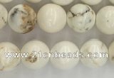 CWB801 15.5 inches 6mm round white howlite turquoise beads
