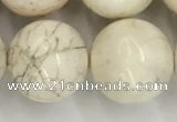 CWB807 15.5 inches 18mm round white howlite turquoise beads