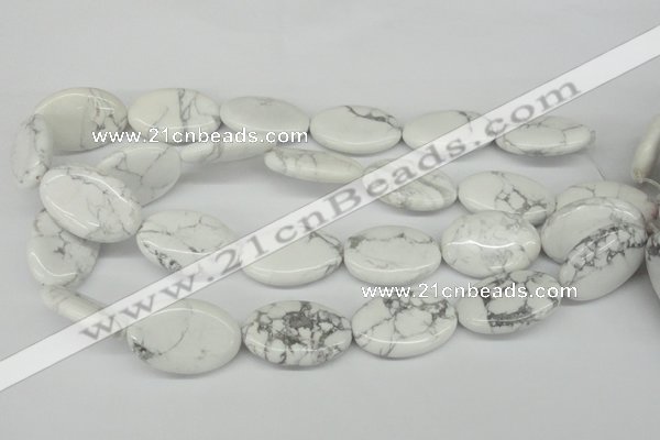 CWB87 15.5 inches 20*30mm oval natural white howlite beads