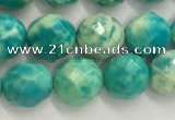 CWB880 15.5 inches 4mm faceted round howlite turquoise beads