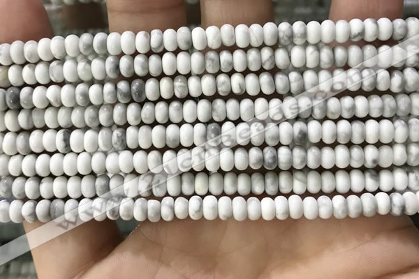 CWB916 15.5 inches 2*4mm rondelle white howlite turquoise beads