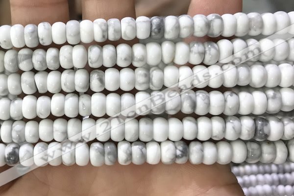 CWB918 15.5 inches 5*8mm rondelle white howlite turquoise beads