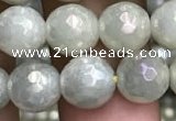 CWH71 15.5 inches 8mm faceted round AB-color white jade beads