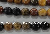 CWJ303 15.5 inches 9mm faceted round wood jasper gemstone beads