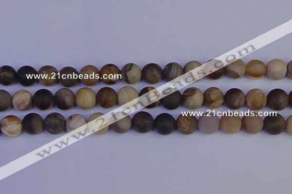 CWJ415 15.5 inches 14mm round matte wood jasper beads wholesale