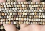 CWJ440 15.5 inches 4mm round matte wood jasper beads wholesale
