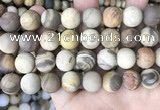 CWJ445 15.5 inches 14mm round matte wood jasper beads wholesale