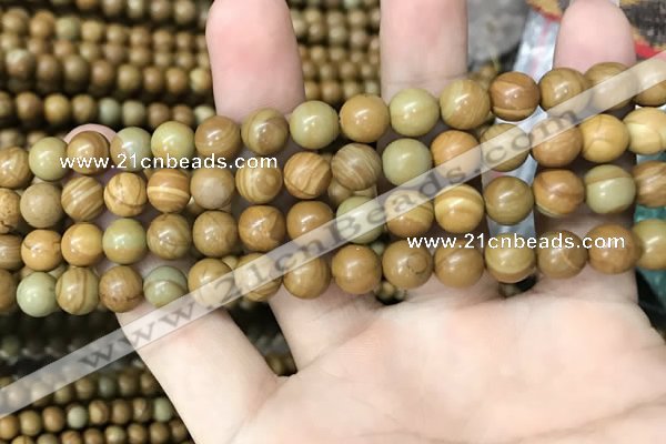 CWJ512 15.5 inches 8mm round wooden jasper beads wholesale