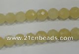 CYJ152 15.5 inches 8mm faceted round yellow jade beads wholesale