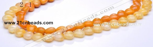 CYJ37 16 inch 12*12mm heart yellow jade gemstone beads Wholesale