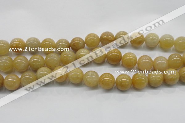 CYJ404 15.5 inches 12mm round yellow jade gemstone beads