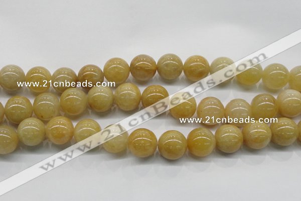 CYJ405 15.5 inches 14mm round yellow jade gemstone beads