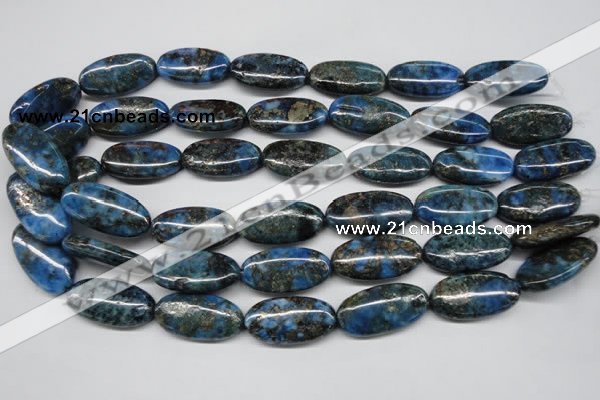 CYQ73 15.5 inches 15*30mm oval dyed pyrite quartz beads wholesale