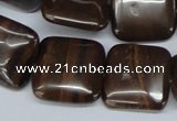 CZJ153 15.5 inches 20*20mm square iron zebra jasper beads wholesale