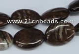 CZJ155 15.5 inches 13*18mm oval iron zebra jasper beads wholesale
