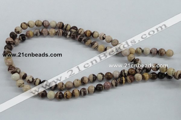 CZJ250 15.5 inches 8mm round zebra jasper beads wholesale