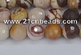 CZJ280 15.5 inches 8mm faceted round zebra jasper beads