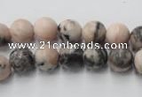 CZJ403 15.5 inches 10mm round pink zebra jasper beads wholesale