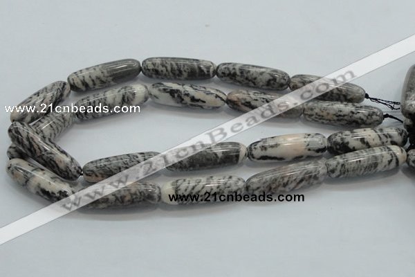 CZJ50 16 inches 12*40mm Cylinder zebra jasper gemstone beads wholesale