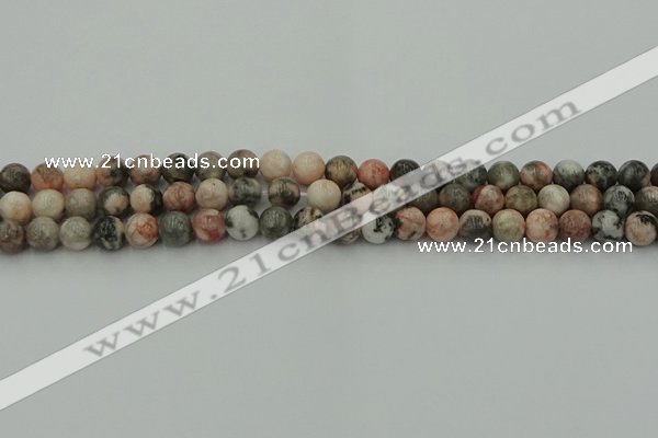 CZJ551 15.5 inches 6mm round pink zebra jasper beads wholesale