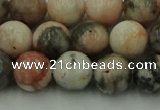 CZJ552 15.5 inches 8mm round pink zebra jasper beads wholesale