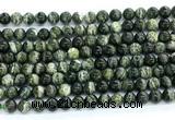 CZJ571 15.5 inches 6mm round green zebra jasper gemstone beads
