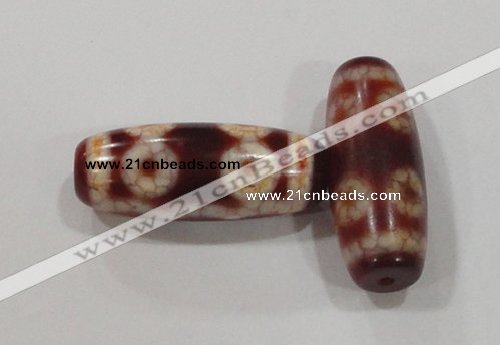 DZI231 2PCS 12*30mm oval loose Tibetan Agate Dzi Beads wholesale