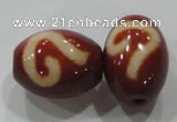 DZI35 2PCS 14*18mm oval loose Tibetan Agate Dzi Beads wholesale