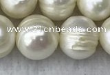FWP110 15 inches 10mm - 11mm potato white freshwater pearl strands