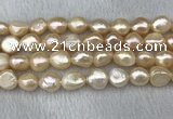 FWP305 15 inches 11mm - 12mm baroque pink freshwater pearl strands