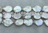 FWP396 15 inches 11mm - 13mm coin freshwater pearl beads